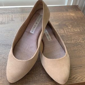 Kelly & Katie Nude Suede Flats